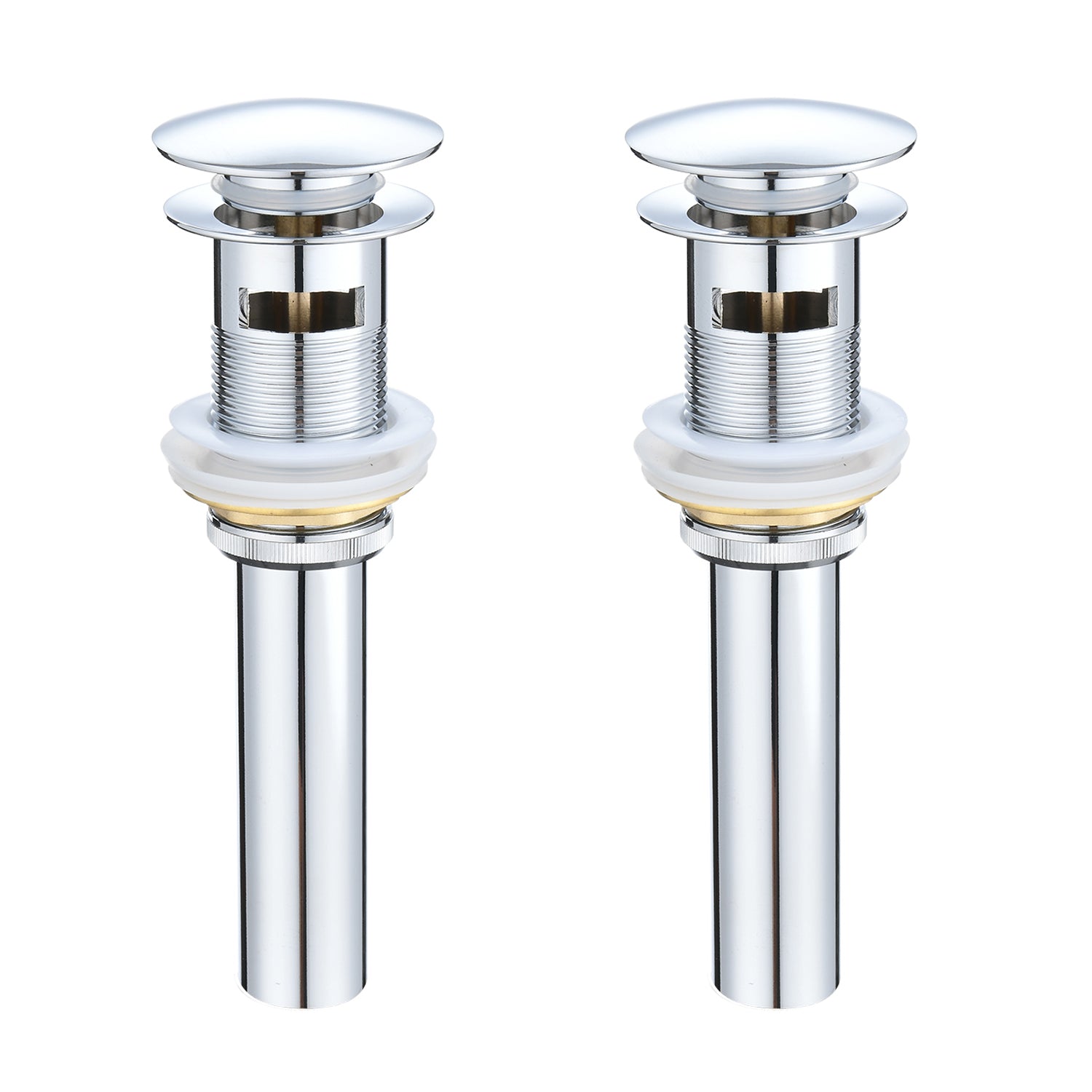 2 Pcs Bathroom Sink Drain with Overflow, Vessel Sink Lavatory Vanity Pop Up Drain Stopper, 304 Stainless Steel