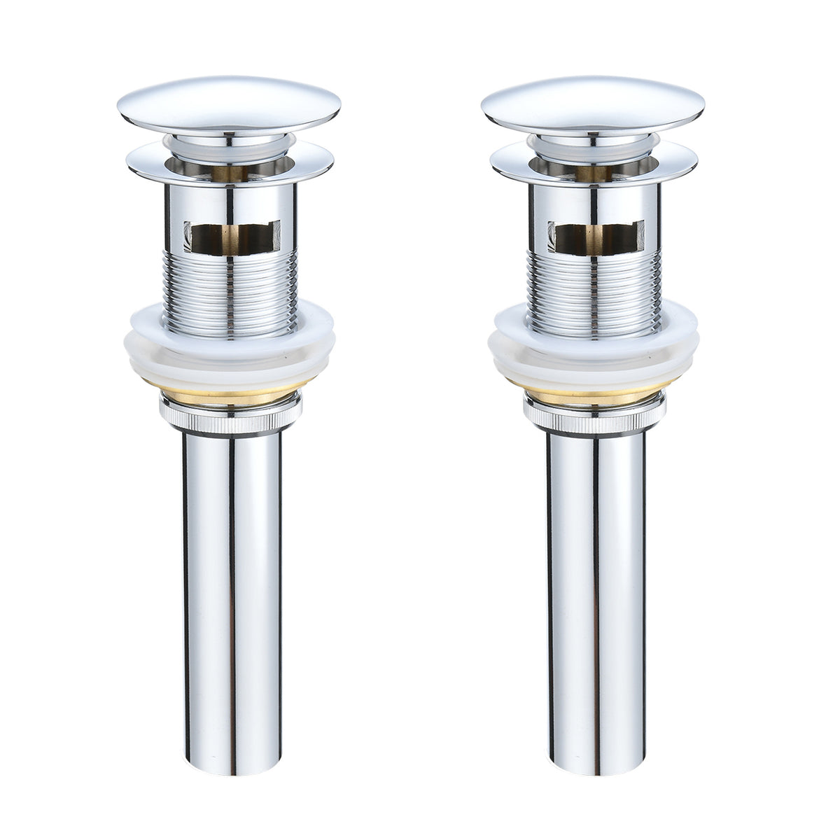2 Pcs Bathroom Sink Drain with Overflow, Vessel Sink Lavatory Vanity Pop Up Drain Stopper, 304 Stainless Steel