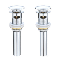 2 Pcs Bathroom Sink Drain with Overflow, Vessel Sink Lavatory Vanity Pop Up Drain Stopper, 304 Stainless Steel