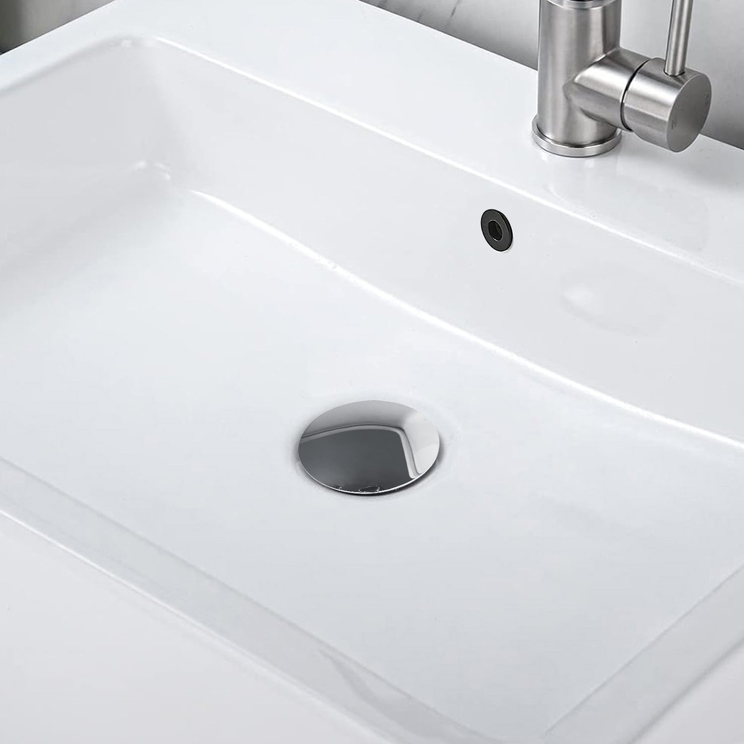 2 Pcs Bathroom Sink Drain with Overflow, Vessel Sink Lavatory Vanity Pop Up Drain Stopper, 304 Stainless Steel