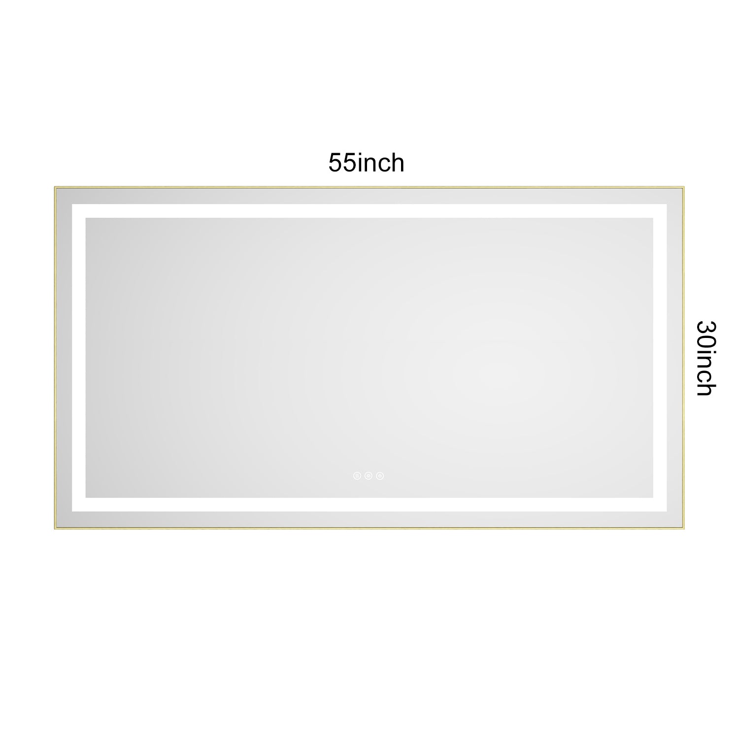 55 x 30 Inch LED Bathroom Mirror with Front and Backlight, Wall Mounted Vanity Mirror with Aluminum Frame, Anti-Fog, Memory, 3 Colors, Stepless Dimmable