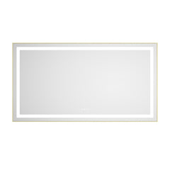 55 x 30 Inch LED Bathroom Mirror with Front and Backlight, Wall Mounted Vanity Mirror with Aluminum Frame, Anti-Fog, Memory, 3 Colors, Stepless Dimmable