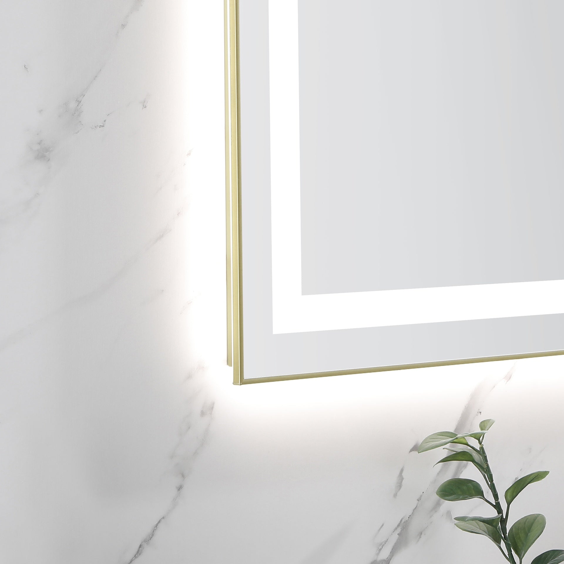 55 x 30 Inch LED Bathroom Mirror with Front and Backlight, Wall Mounted Vanity Mirror with Aluminum Frame, Anti-Fog, Memory, 3 Colors, Stepless Dimmable