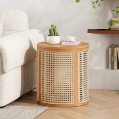 RUBBER SOLID WOOD SIDE TABLE,NATURAL COLOR