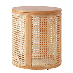 RUBBER SOLID WOOD SIDE TABLE,NATURAL COLOR