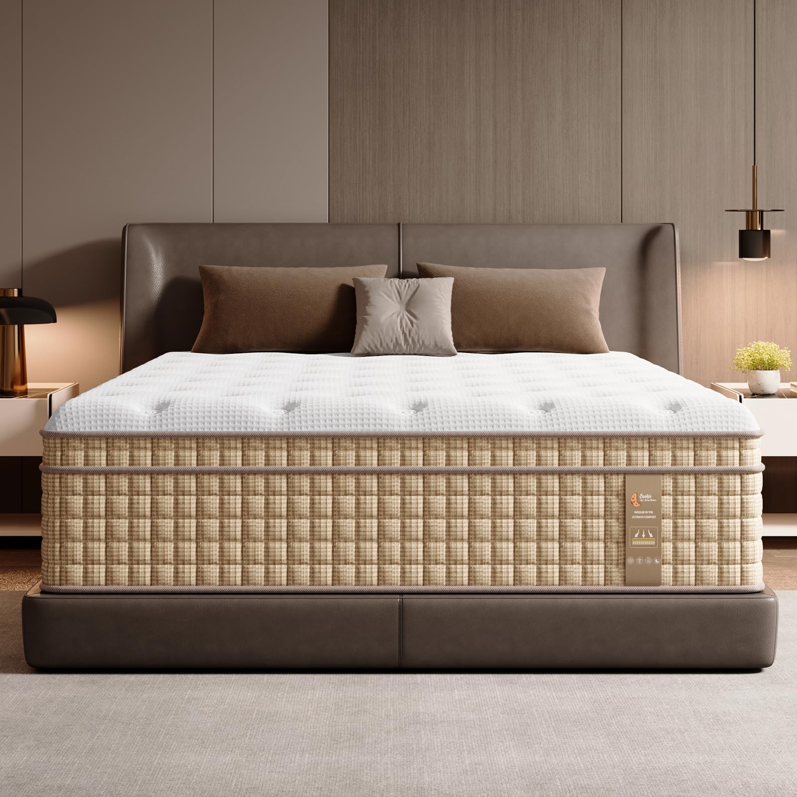 12 Inch Queen Hybrid Mattress with Independently Encased Springs & Gel Memory Foam, Medium-Firm, Fiberglass-Free, CertiPUR-US Certified, Mattress in a Box