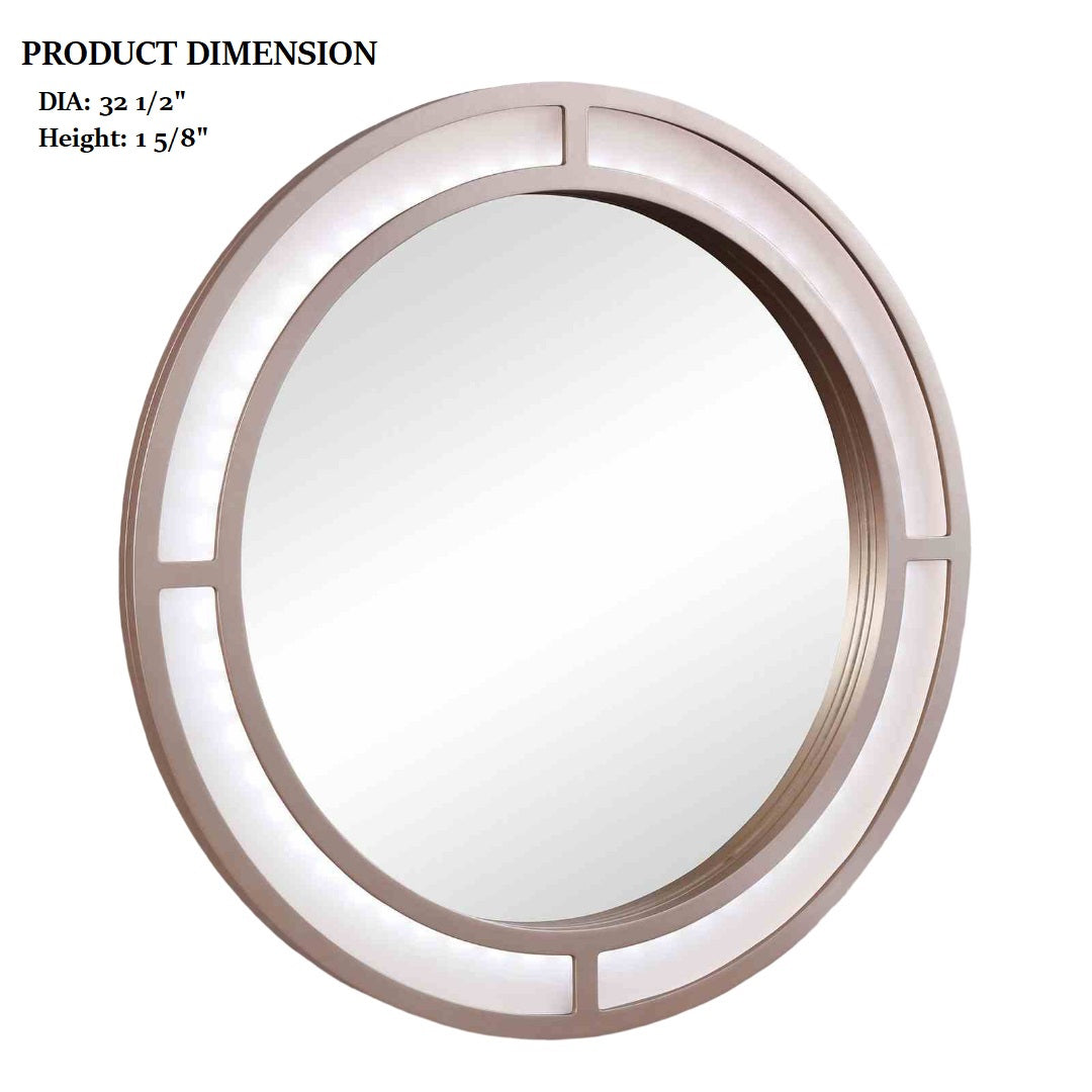 Glam Style 1pc Vanity w/ Padded Stool Set 3mm Mirror Storage Drawers LED On Mirror Tiffany Blush Finish Bedroom Furniture