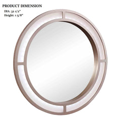 Glam Style 1pc Vanity w/ Padded Stool Set 3mm Mirror Storage Drawers LED On Mirror Tiffany Blush Finish Bedroom Furniture