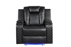 BENZ LED & Power Recliner Chair Made With Faux Leather in Black      same as G150109059  (NJ inventory)