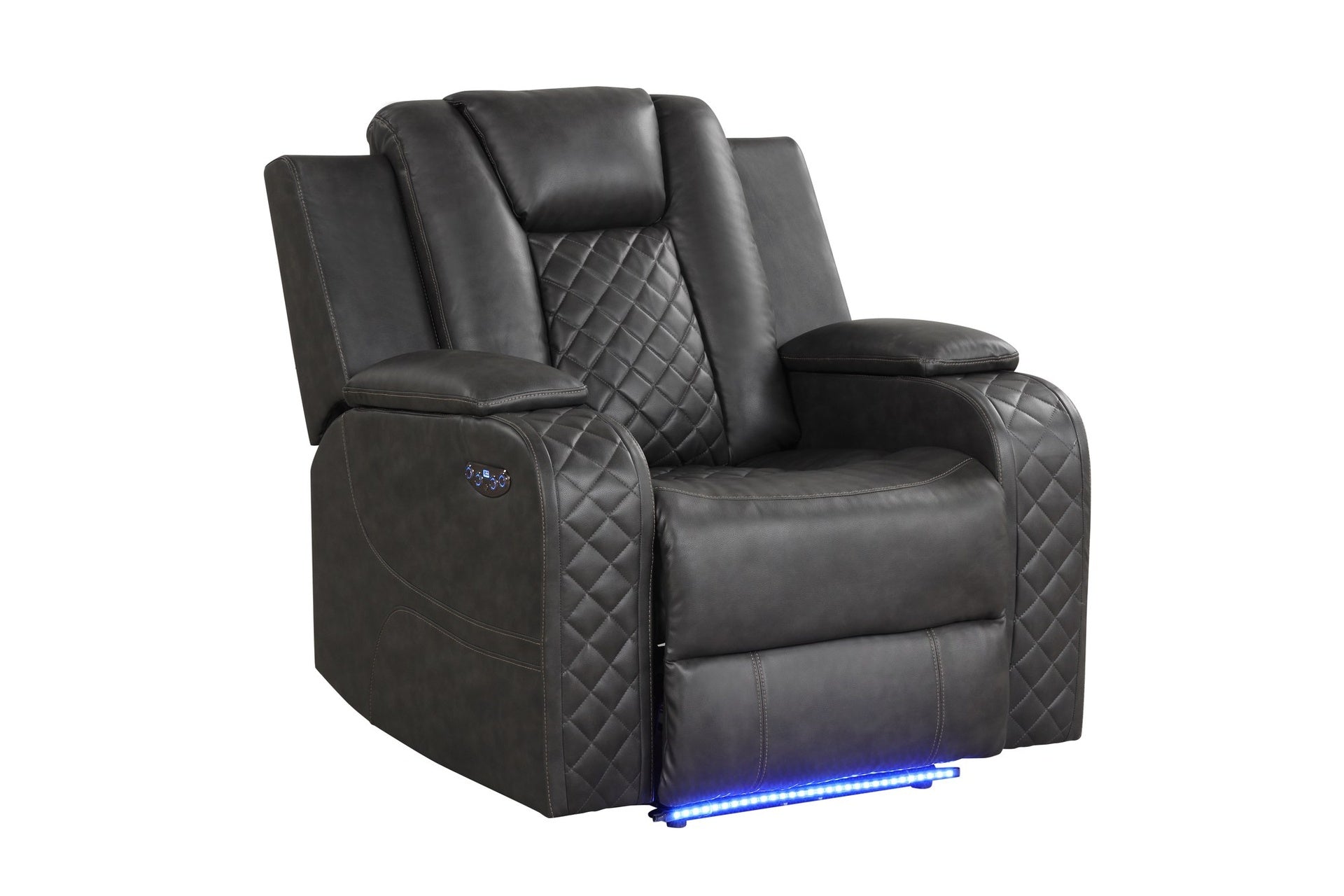BENZ LED & Power Recliner Chair Made With Faux Leather in Black      same as G150109059  (NJ inventory)