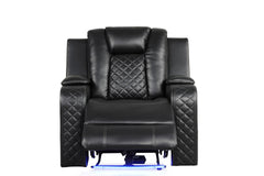 BENZ LED & Power Recliner Chair Made With Faux Leather in Black      same as G150109059  (NJ inventory)