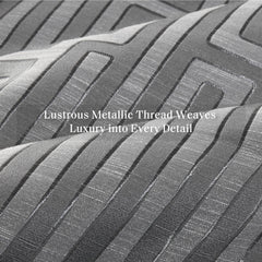 10 PCS Cal King  Luxury Jacquard Comforter Set Grey