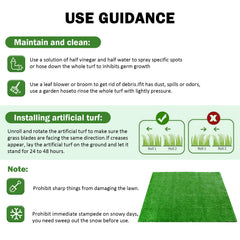 3.3FTx10FT Artificial Grass Realistic Synthetic Thick Fake Faux Grass Rug Astroturf Carpet Landscape for Dogs Indoor Outdoor Garden Lawn Mat, with Drainage Holes