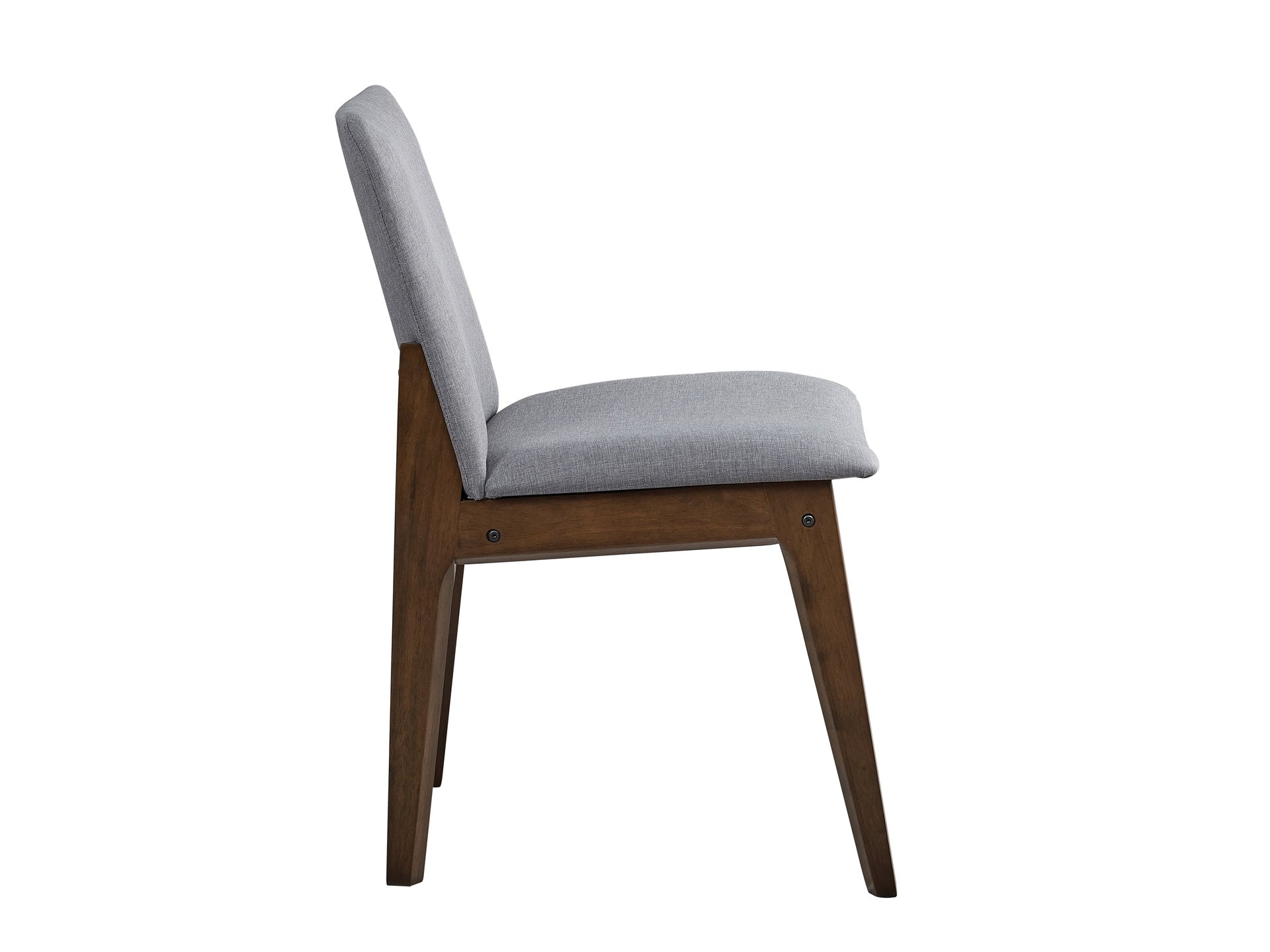 Kaela Light Gray Fabric & Walnut Finish Side Chair(Set of 2)