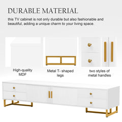 VIBE HAUS TV Stand for 65+ Inch TV, Entertainment Center TV Media Console Table, Modern TV Stand with Storage, TV Console Cabinet Furniture for Living Room