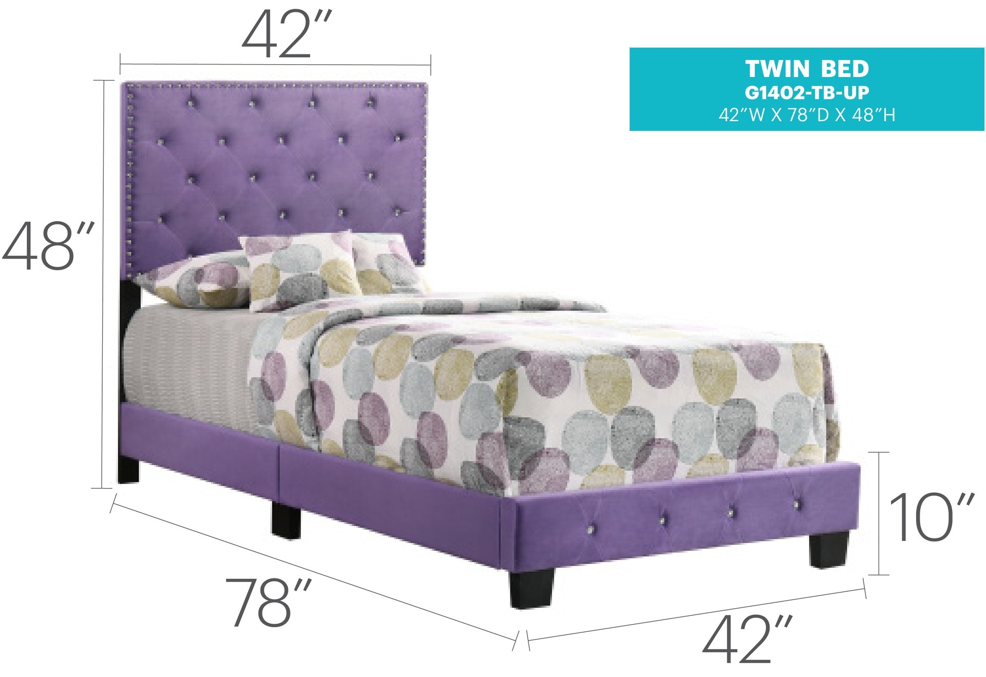 Charming Purple Twin Bed For Stylish Spaces
