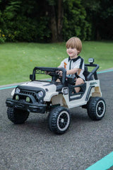 12V Ride on Car with Parent Remote Control, Toddler Electric Car with Spring Suspension, LED Lights & Music Player - Safe Battery Toy for Kids, Christmas & Birthday Gift WIGHT+BLACK