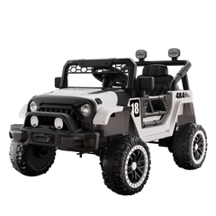 12V Ride on Car with Parent Remote Control, Toddler Electric Car with Spring Suspension, LED Lights & Music Player - Safe Battery Toy for Kids, Christmas & Birthday Gift WIGHT+BLACK