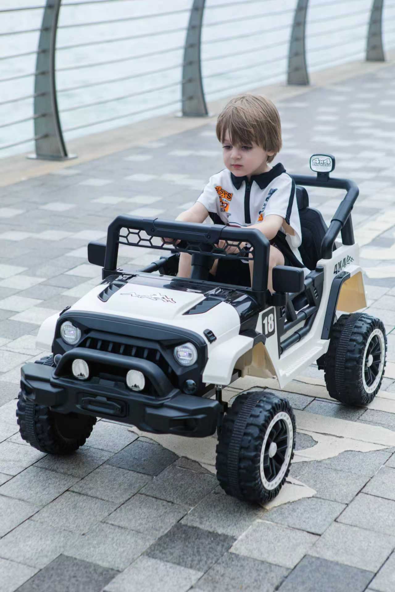 12V Ride on Car with Parent Remote Control, Toddler Electric Car with Spring Suspension, LED Lights & Music Player - Safe Battery Toy for Kids, Christmas & Birthday Gift WIGHT+BLACK