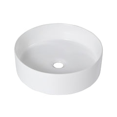 Ceramic Round Above Counter White Bathroom Sink Art Basin(BAB400MOWH)