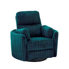 Power Glider Recliner w/ Swivel Curved Arms Pillow Fill Swivel Chair Contemporary Dark Teal Primary Living Room