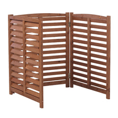 3-Panel Outdoor Air Conditioner Fence 3-Section Outdoor Wooden Screen, Outside Wood Privacy Fence, 32" W x 38" H