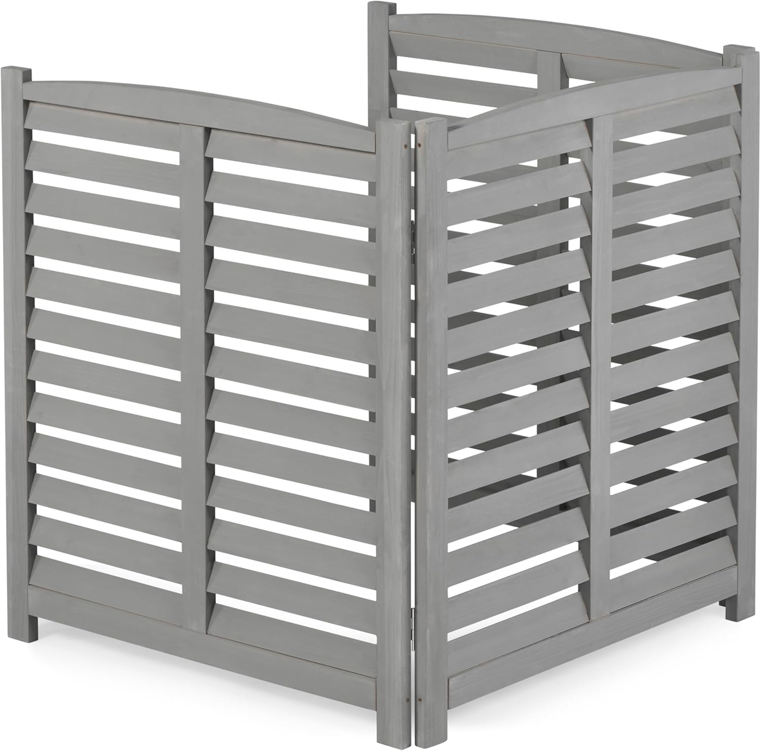 3-Panel Outdoor Air Conditioner Fence 3-Section Outdoor Wooden Screen, Outside Wood Privacy Fence, 32" W x 38" H