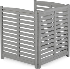3-Panel Outdoor Air Conditioner Fence 3-Section Outdoor Wooden Screen, Outside Wood Privacy Fence, 32" W x 38" H