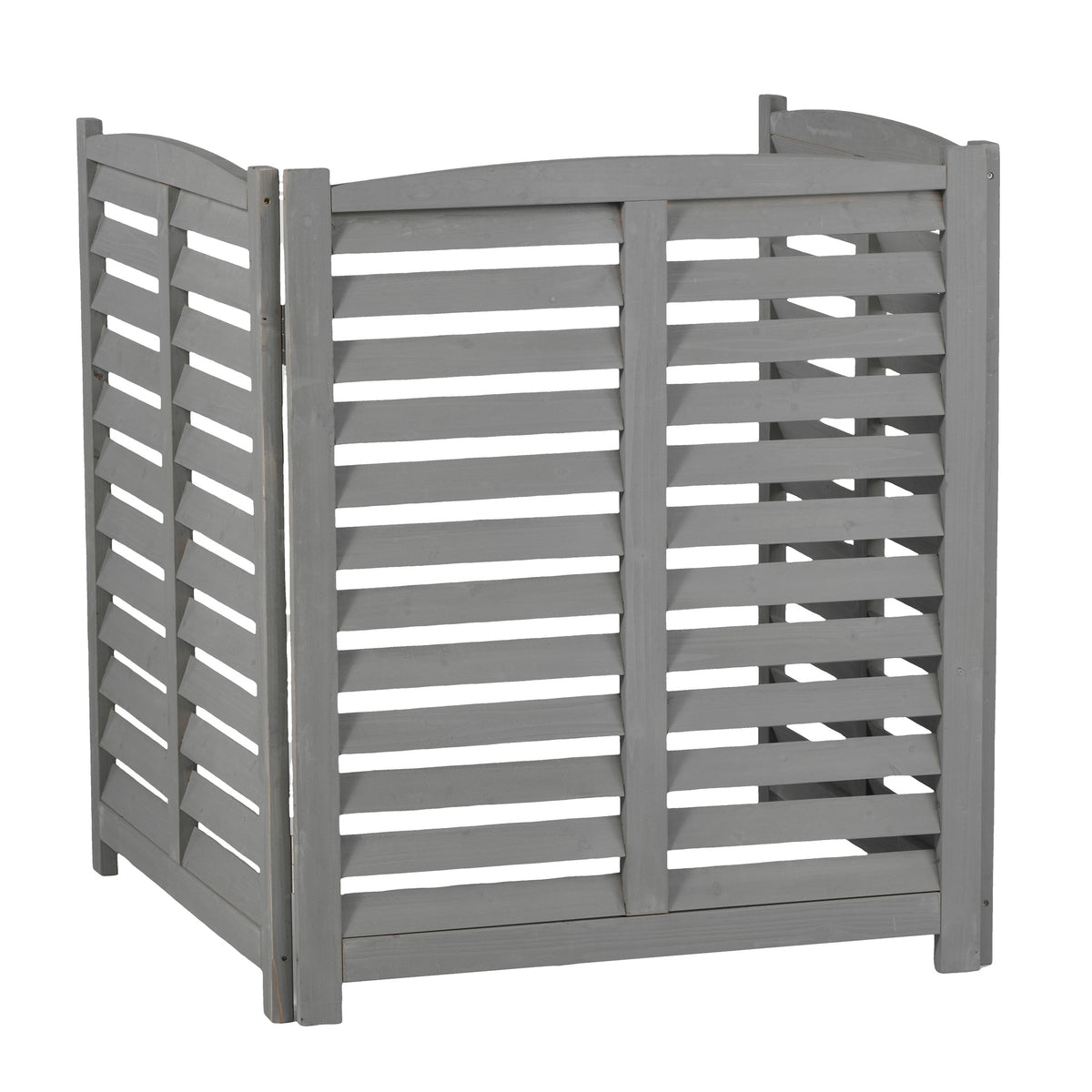 3-Panel Outdoor Air Conditioner Fence 3-Section Outdoor Wooden Screen, Outside Wood Privacy Fence, 32" W x 38" H