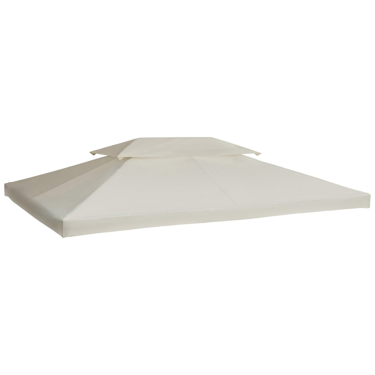 Outsunny 13' x 10' Gazebo Replacement Canopy, 2-Tier Top UV Cover for 9.84' x 9.84' Outdoor Gazebo, Cream White (Top Only)
