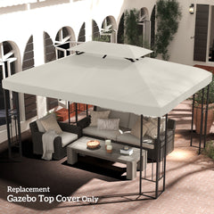 Outsunny 13' x 10' Gazebo Replacement Canopy, 2-Tier Top UV Cover for 9.84' x 9.84' Outdoor Gazebo, Cream White (Top Only)
