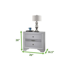 Matrix Traditional 2 Drawer Nightstand made with Wood in White