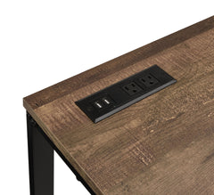 Tyrese Walnut & Black Finish Writing Desk W/USB