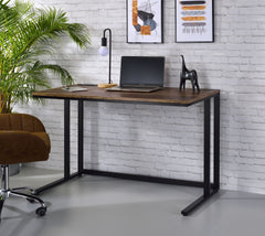Tyrese Walnut & Black Finish Writing Desk W/USB