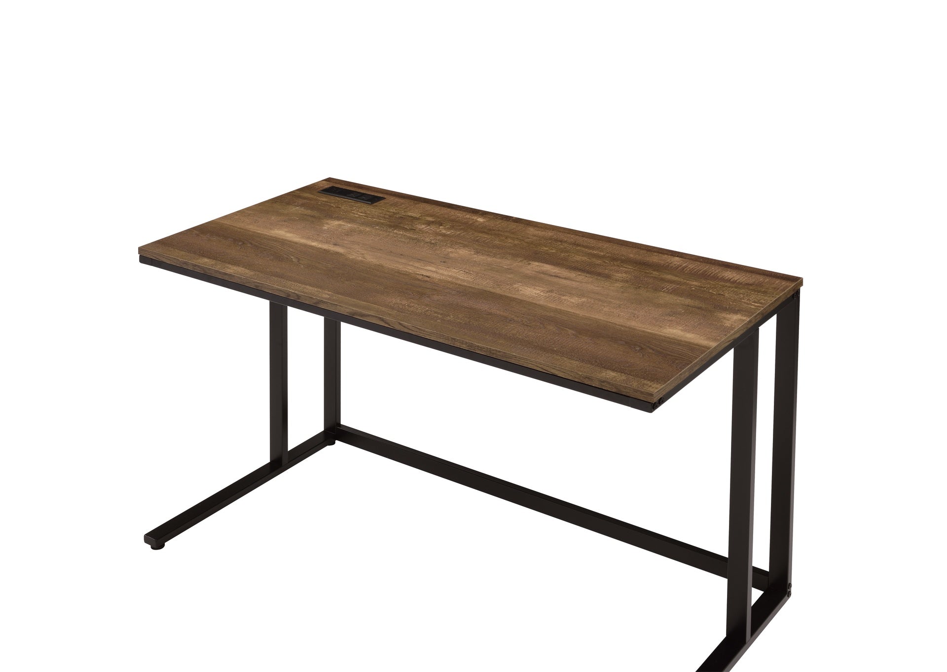 Tyrese Walnut & Black Finish Writing Desk W/USB