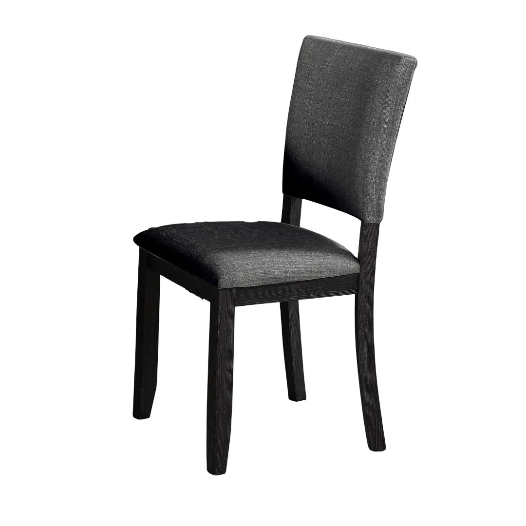 Dark Gray Finish Transitional Style 4pc Side Chair Upholstered Fabric Dining Room