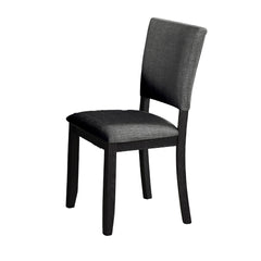 Dark Gray Finish Transitional Style 4pc Side Chair Upholstered Fabric Dining Room
