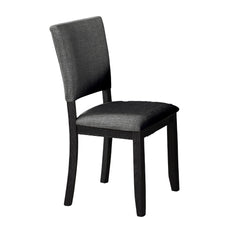 Dark Gray Finish Transitional Style 4pc Side Chair Upholstered Fabric Dining Room
