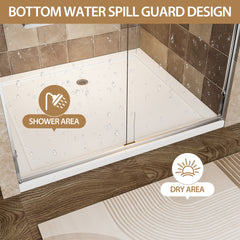 44"-48" W x 72" H Chrome Aluminum Frame Double Sliding Shower Door, 1/4" (6mm) Clear Tempered Glass With Explosion-proof Film, Dual Stainless Steel Handles