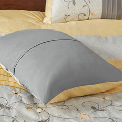 Embroidered 7 Piece Comforter Set Yellow Queen