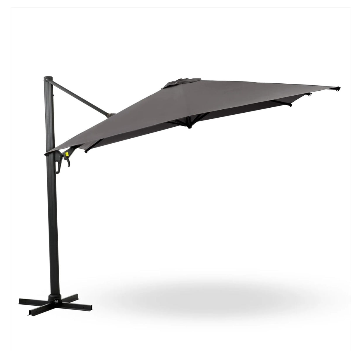 10 Ft Gray Square Large Cantilever Patio Umbrella with 360° Rotation & Tit Adjustment and Heavy Duty Offset Polyester Canopy Deck Umbrella without base.