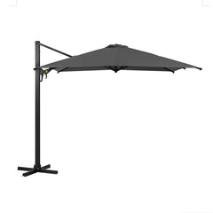 10 Ft Gray Square Large Cantilever Patio Umbrella with 360° Rotation & Tit Adjustment and Heavy Duty Offset Polyester Canopy Deck Umbrella without base.