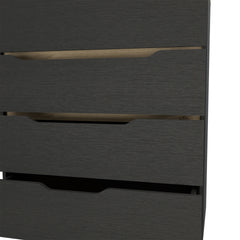 Dresser Oboe, Superior Top, Four Drawers, Black Wengue/ Light Oak Finish