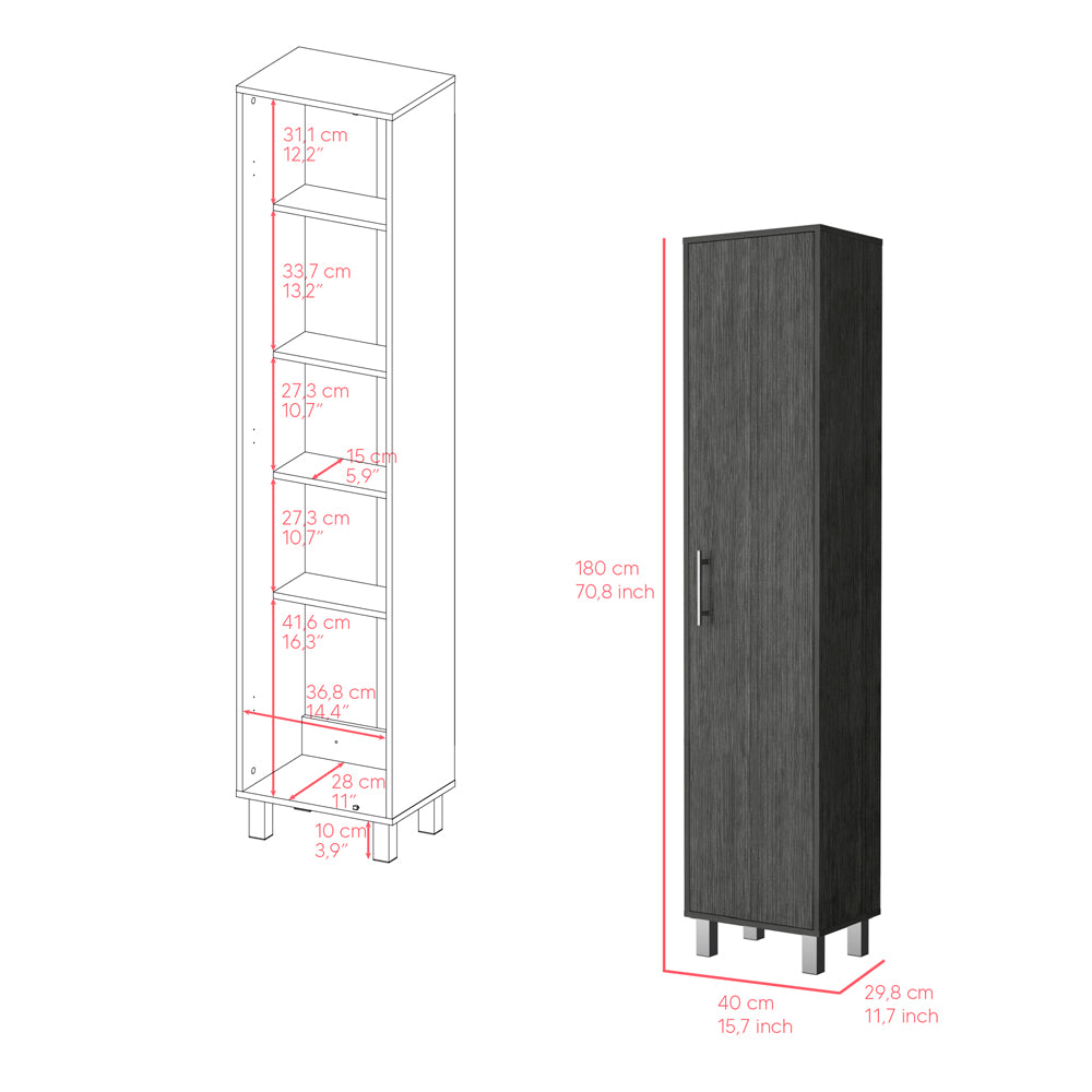 Storage Cabinet Buccan, Laundry, Smokey Oak