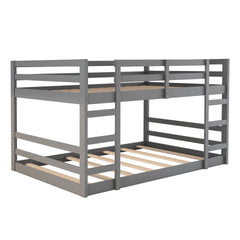Full Over Full Bunk Bed with Ladder, Gray(OLD SKU:WF286327AAE)
