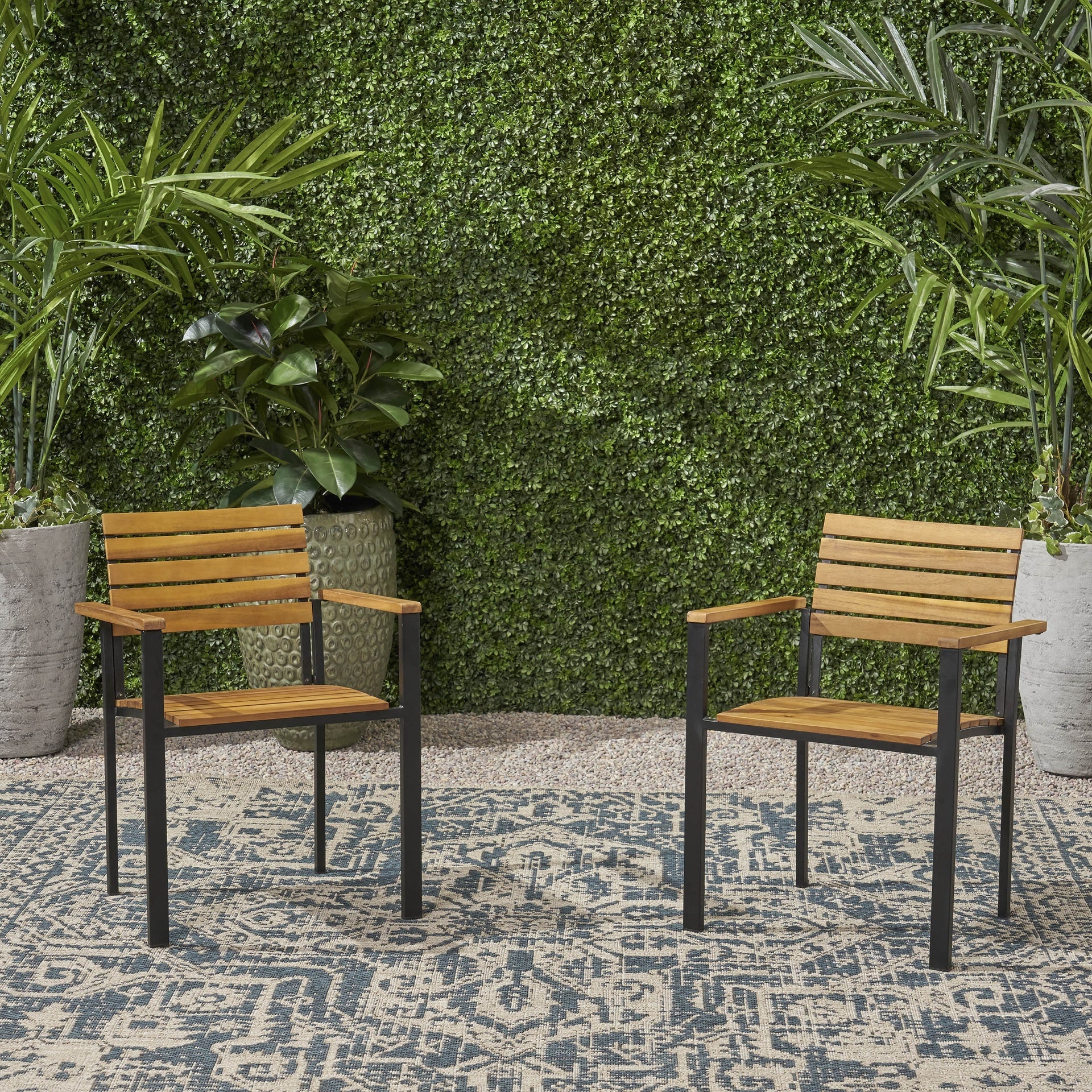 LARIS WOOD AND METAL CHAIR