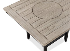 1pc Contemporary Transitional Counter Height Dining Table with 20-Inch Lazy Susan Light Gray Tow-Tone Finish Wooden Wood Veneers Solid Wood Dining Room Furniture