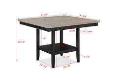 1pc Contemporary Transitional Counter Height Dining Table with 20-Inch Lazy Susan Light Gray Tow-Tone Finish Wooden Wood Veneers Solid Wood Dining Room Furniture