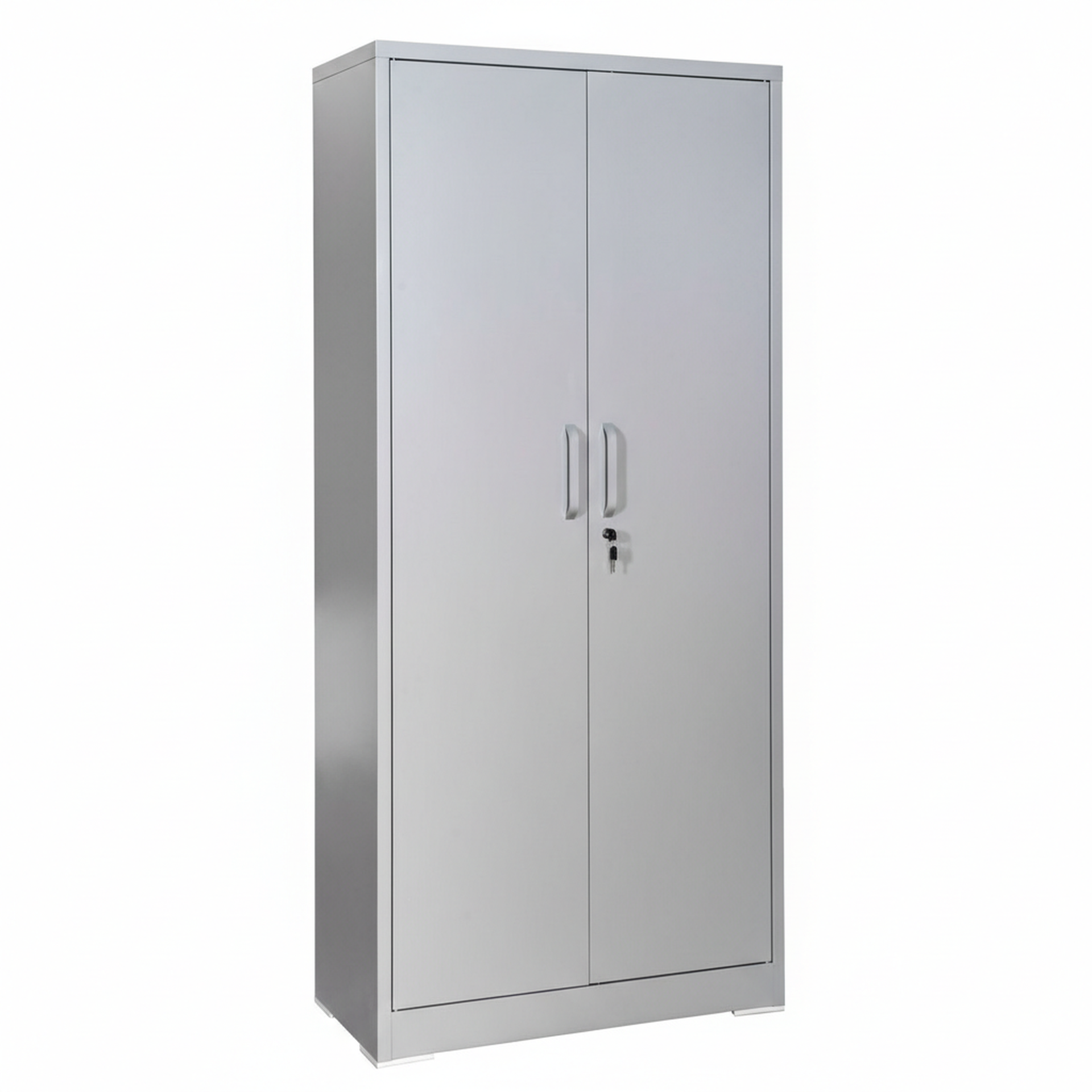 Container Furniture Direct Ironclad 71" Metal Storage Cabinet with Locking Doors and 4 Adjustable Shelves, Heavy-Duty Steel Cabinet for Garage, Laundry, Office, or Warehouse, Gray