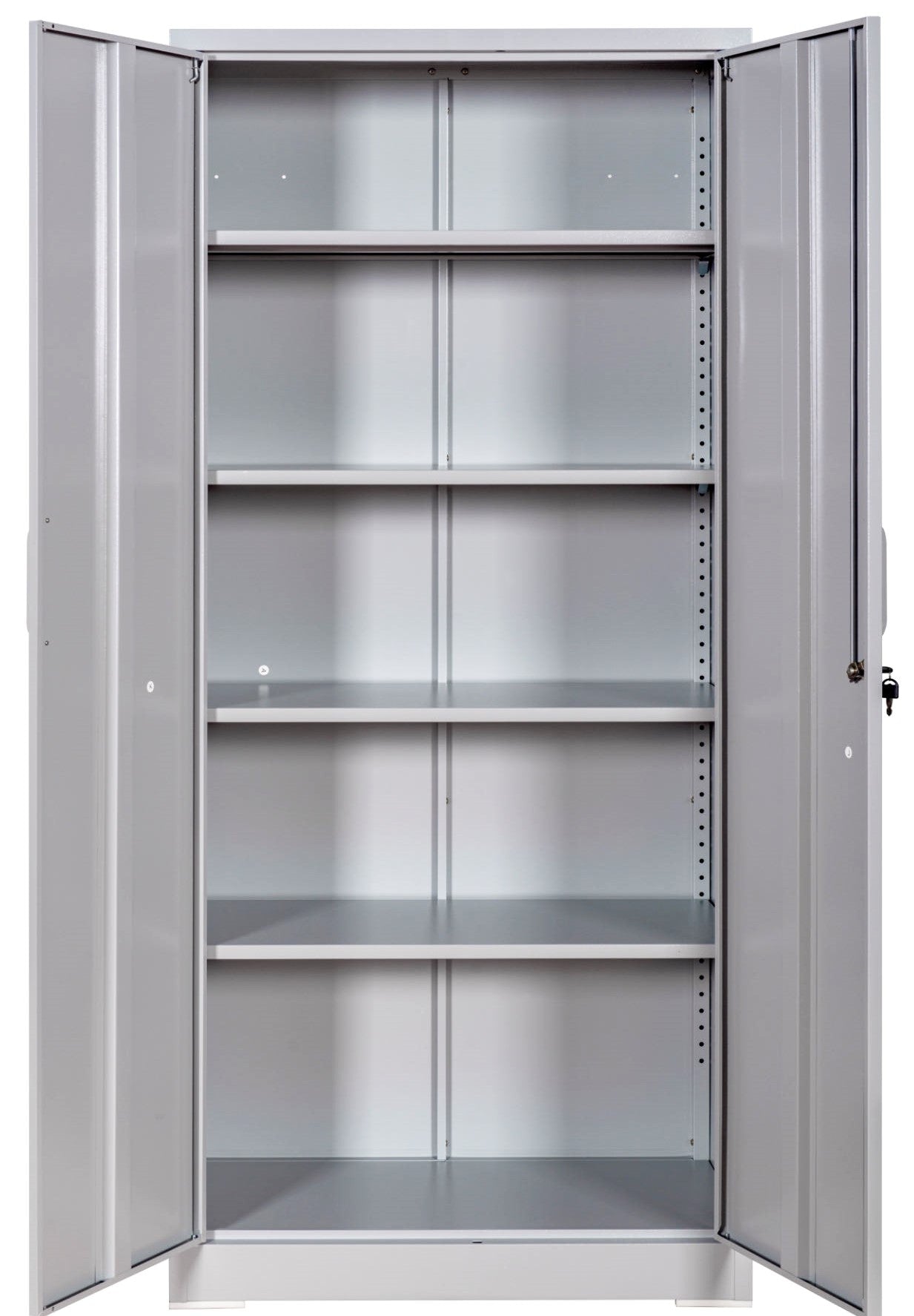 Container Furniture Direct Ironclad 71" Metal Storage Cabinet with Locking Doors and 4 Adjustable Shelves, Heavy-Duty Steel Cabinet for Garage, Laundry, Office, or Warehouse, Gray